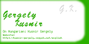 gergely kusnir business card
